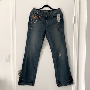 DKNY jeans Hand crafted low rise boot cut size 6